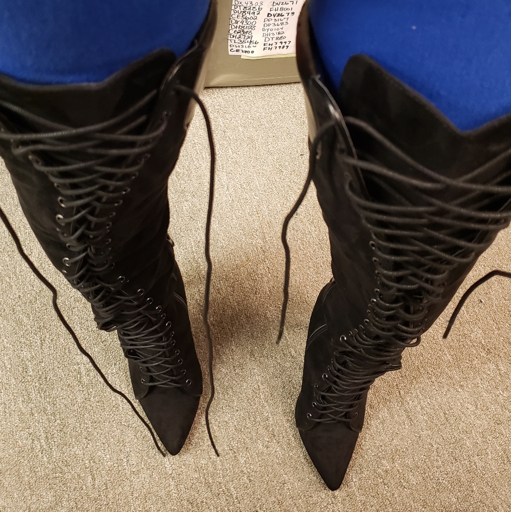 Women's Black Lace Up Boots